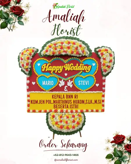 Papan Bunga Pernikahan Bula Barat